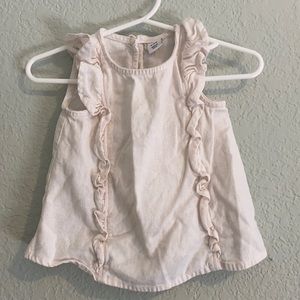 Cream Ruffled Linen Shirt - Old Navy